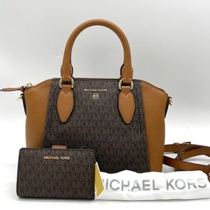 Michael Kors Sienna Medium Messenger Satchel Crossbody Bag & Bifold Wallet